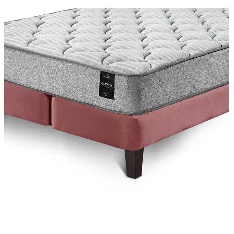 Combo Cama Cannon 2 Plazas Textil + Respaldo Tela Rosa-2
