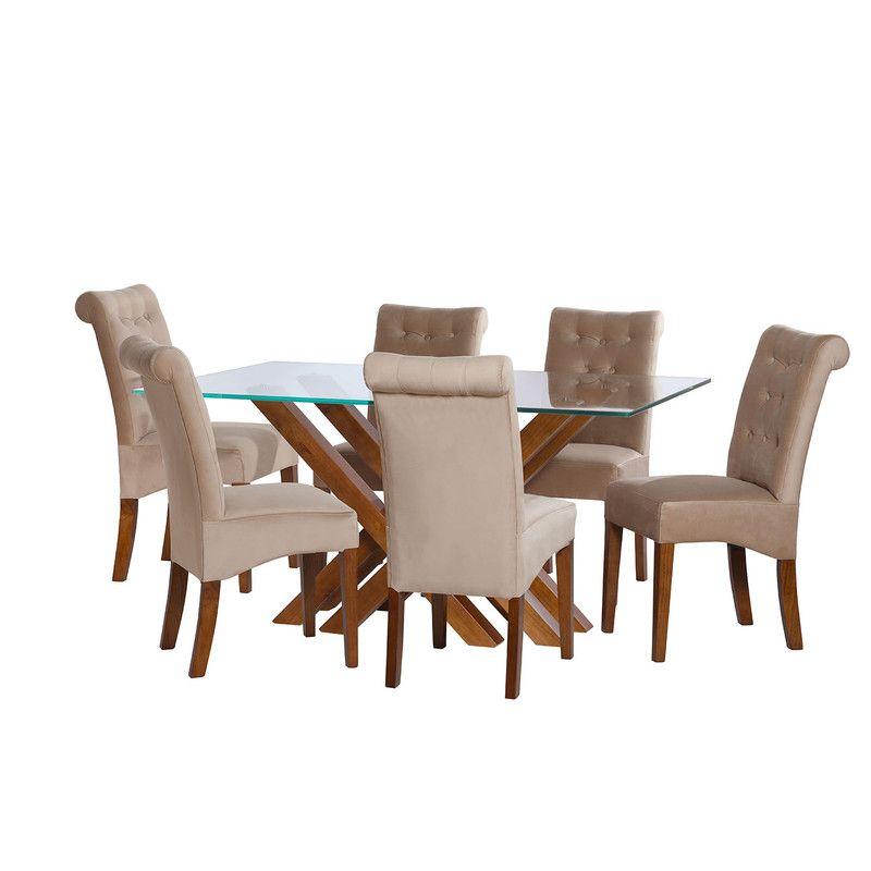 Juego De Comedor Merida 6 Sillas Oviedo Tela Velvet Beige-0