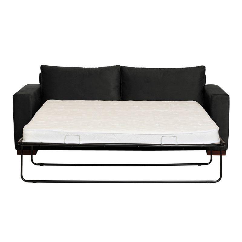 Sofa Cama Livorno 2Pl Tela Velvet Negro-2
