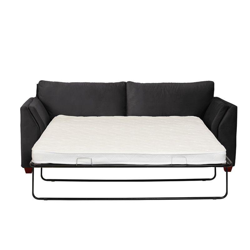 Sofa Cama Milan 2Pl Con Resortes Pocket Tela Velvet Negro-2