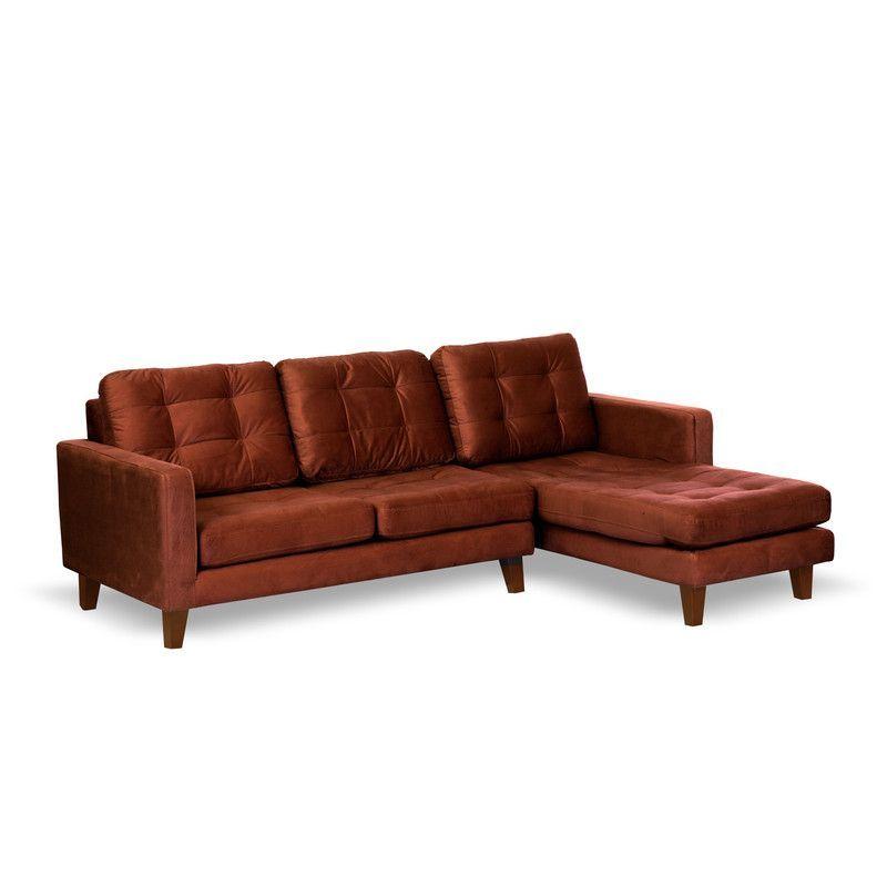 Sofa Chaiselong Der Napoles Tela Velvet  Chocolate-3