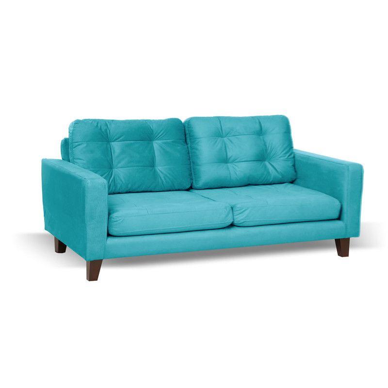 Sofa Napoles 2C Tela  Velvet  Turquesa-1