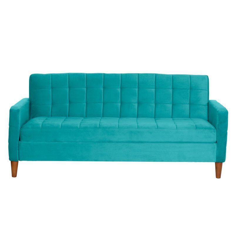 FUTON GENOVA  TELA VELVET TURQUESA-2