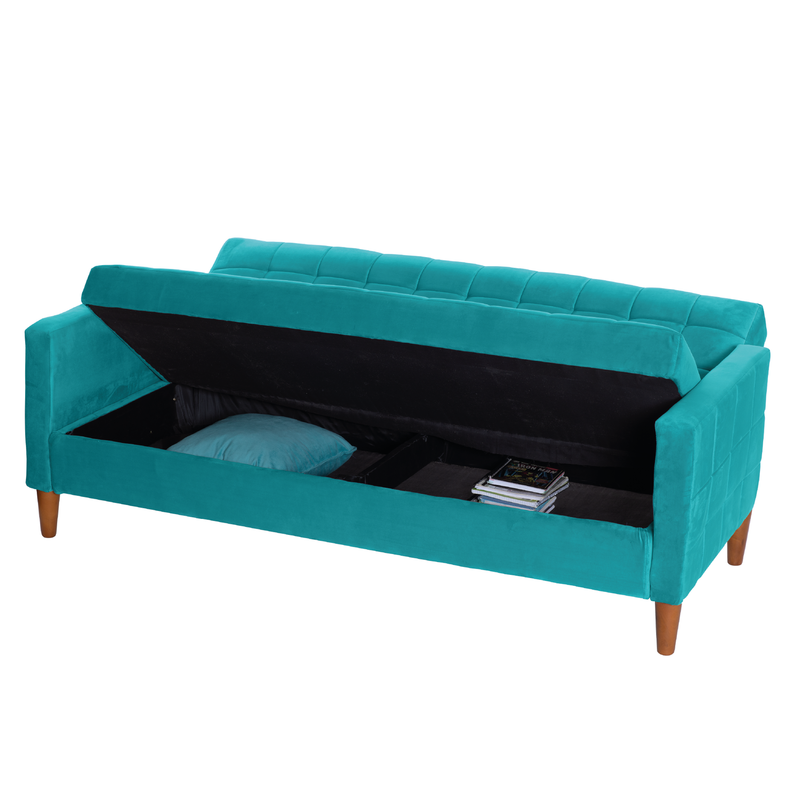 FUTON GENOVA  TELA VELVET TURQUESA-7