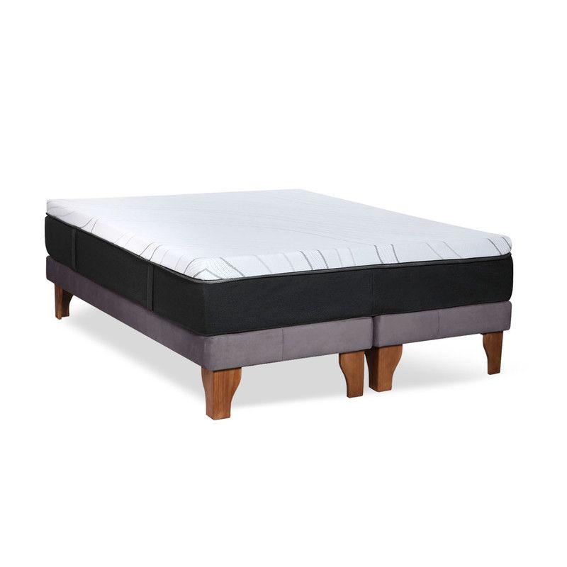 CAMA ZEN TOP SPRING  HYBRID TELA GRIS KING-2