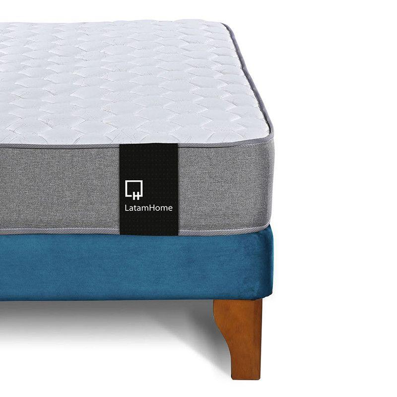 Cama Europea Zen Best Tela Velvet Negro 2 Plazas + Respaldo-5