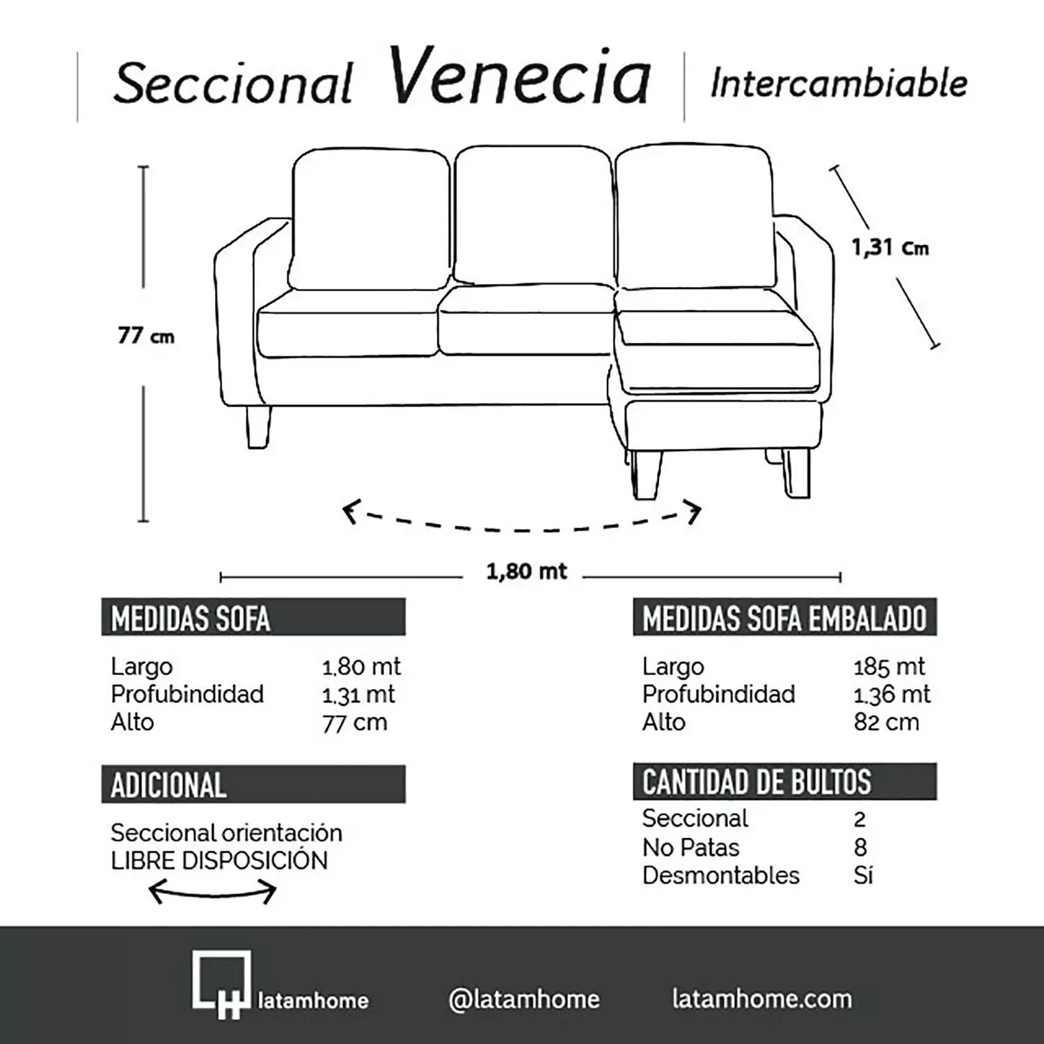 SECCIONAL VENECIA INTERCAMBIABLE TELA VELVET VERDE-2