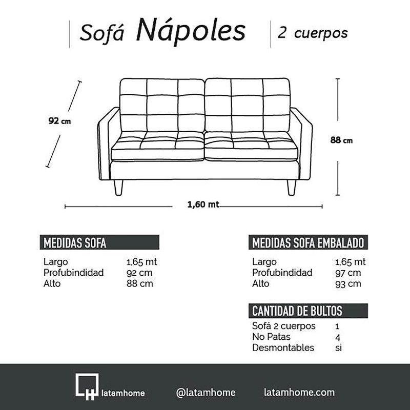 Sofa Napoles 2C Tela  Velvet  Burdeo-3
