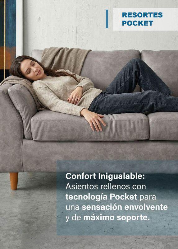 Sofá Milan 2C Tela Velvet Con Asiento de Resortes Pocket-3