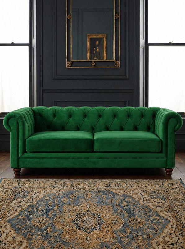 SOFA FLORENCIA 3C TELA VELVET VERDE-0