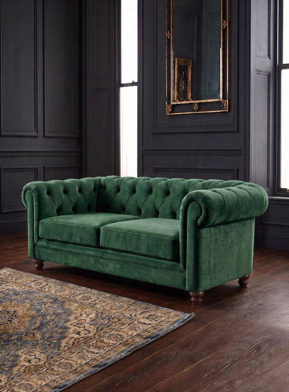 SOFA FLORENCIA 3C TELA VELVET VERDE-3