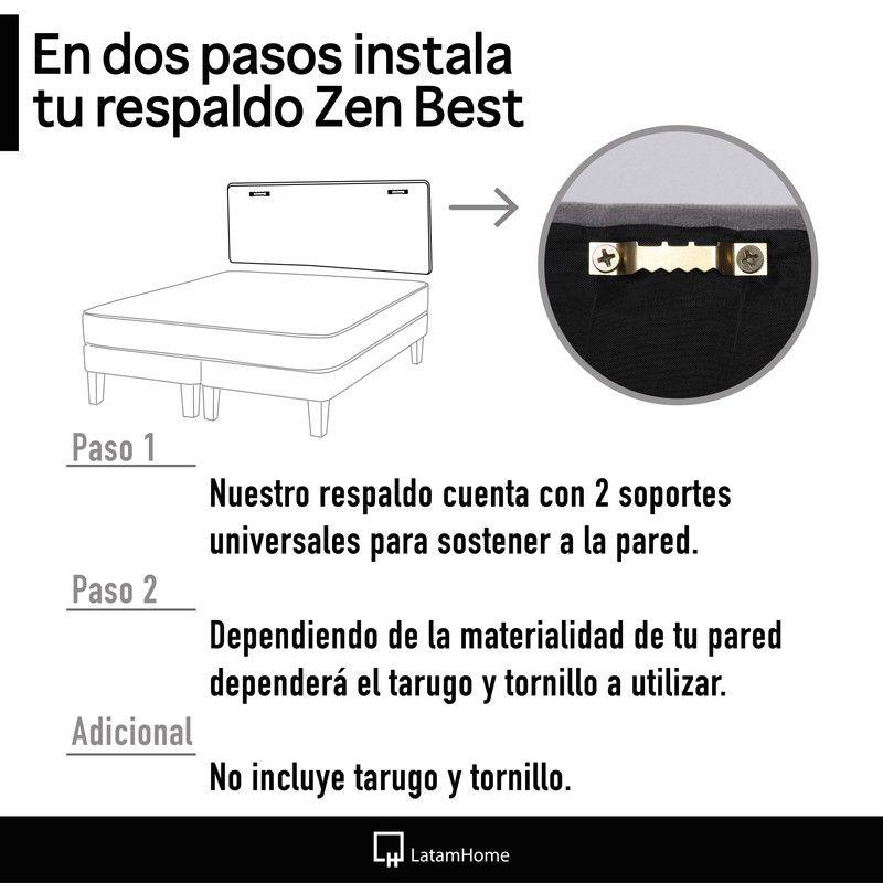 Combo Cama Cannon 2 Plazas Textil + Respaldo Tela Negro-2
