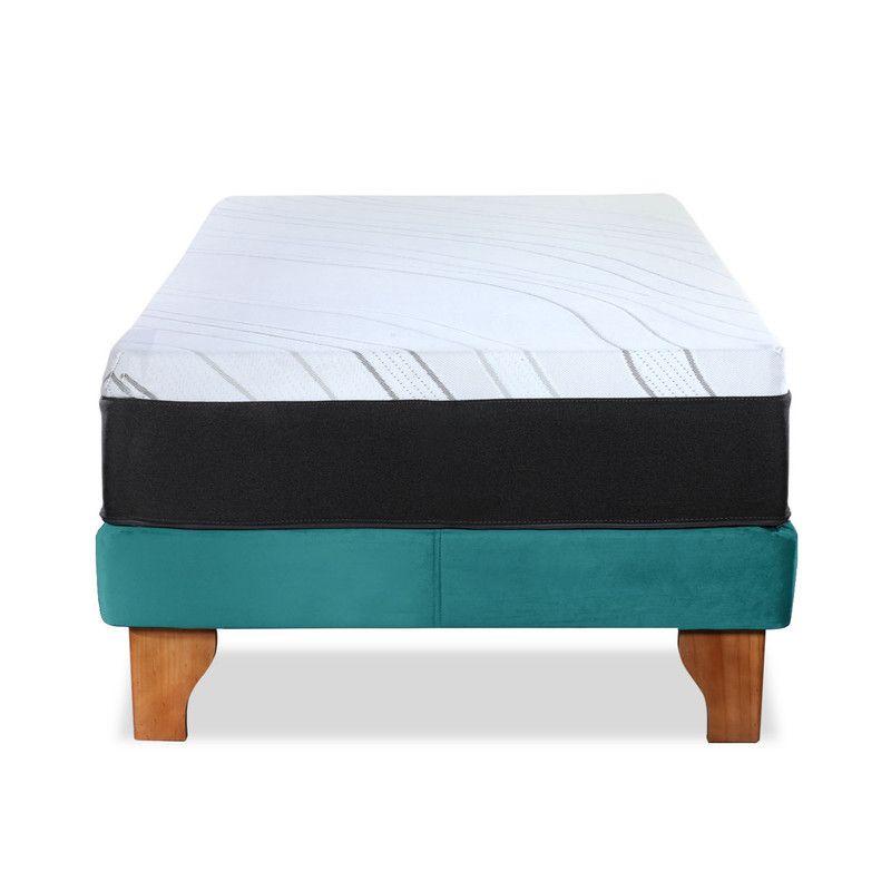 CAMA ZEN TOP FOAM SOFT TELA TURQUESA 1 1/2PZA-1
