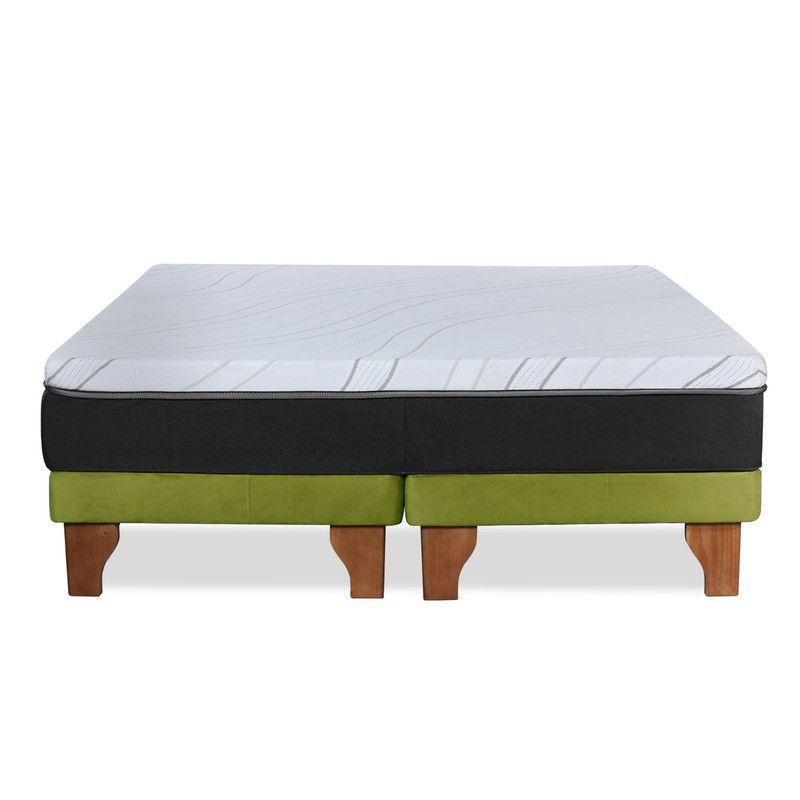 CAMA ZEN TOP FOAM VISCO TELA PISTACHO KING-1