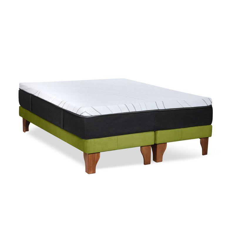 CAMA ZEN TOP FOAM VISCO TELA PISTACHO KING-2