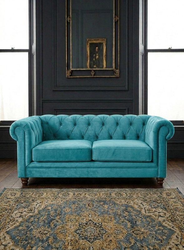 SOFA FLORENCIA 2C TELA VELVET TURQUESA-0