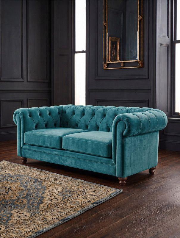 SOFA FLORENCIA 2C TELA VELVET TURQUESA-3