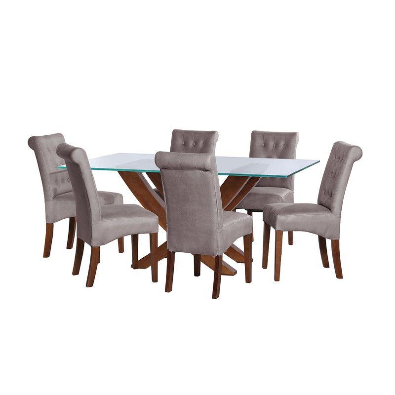 Juego De Comedor Alicante 6 Sillas Oviedo Cuero Kentucky Gris-0
