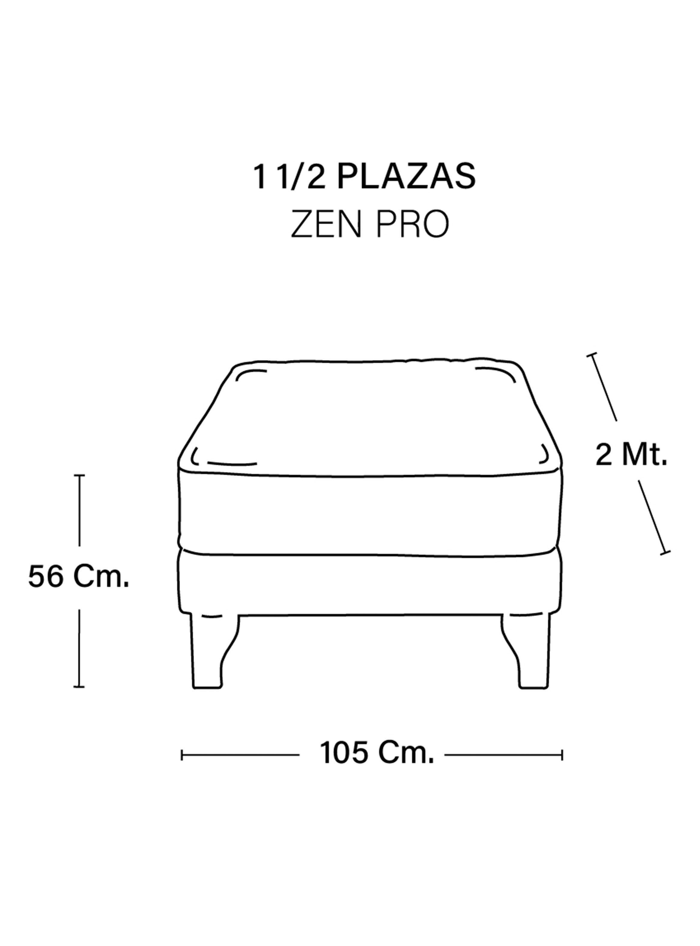 CAMA EUROPEA ZEN PRO TELA BEIGE 1 1/2 PZA-3
