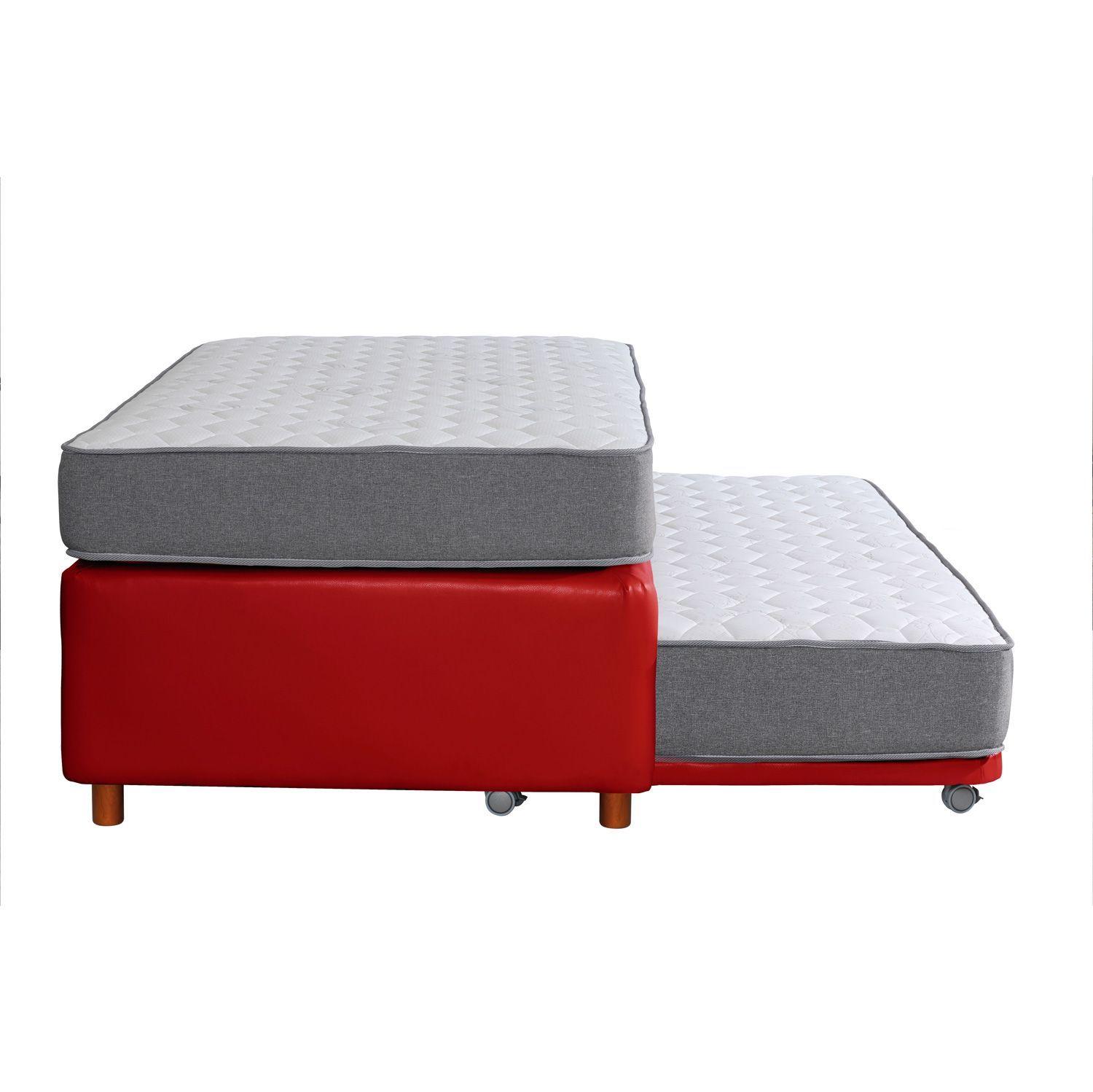 CAMA NIDO ZEN BEST PU ROJO 1 1/2 PZA-2