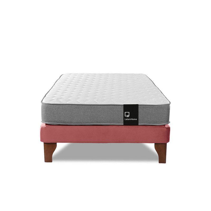 Cama Europea Zen Best 1.5 Plaza Tela Velvet Palo Rosa-3