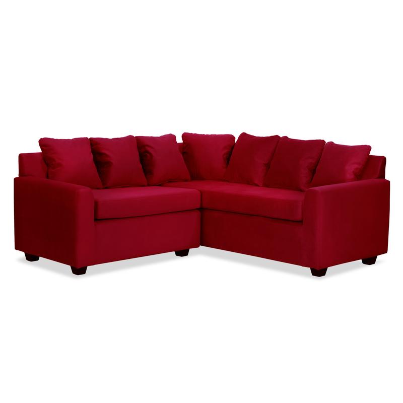 Seccional Lucca 3 Cuerpos Tela Velvet Burdeo-2