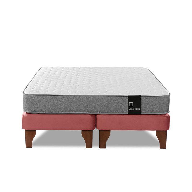 Cama Europea Zen Best Tela Velvet Palo Rosa 2 Plazas-3