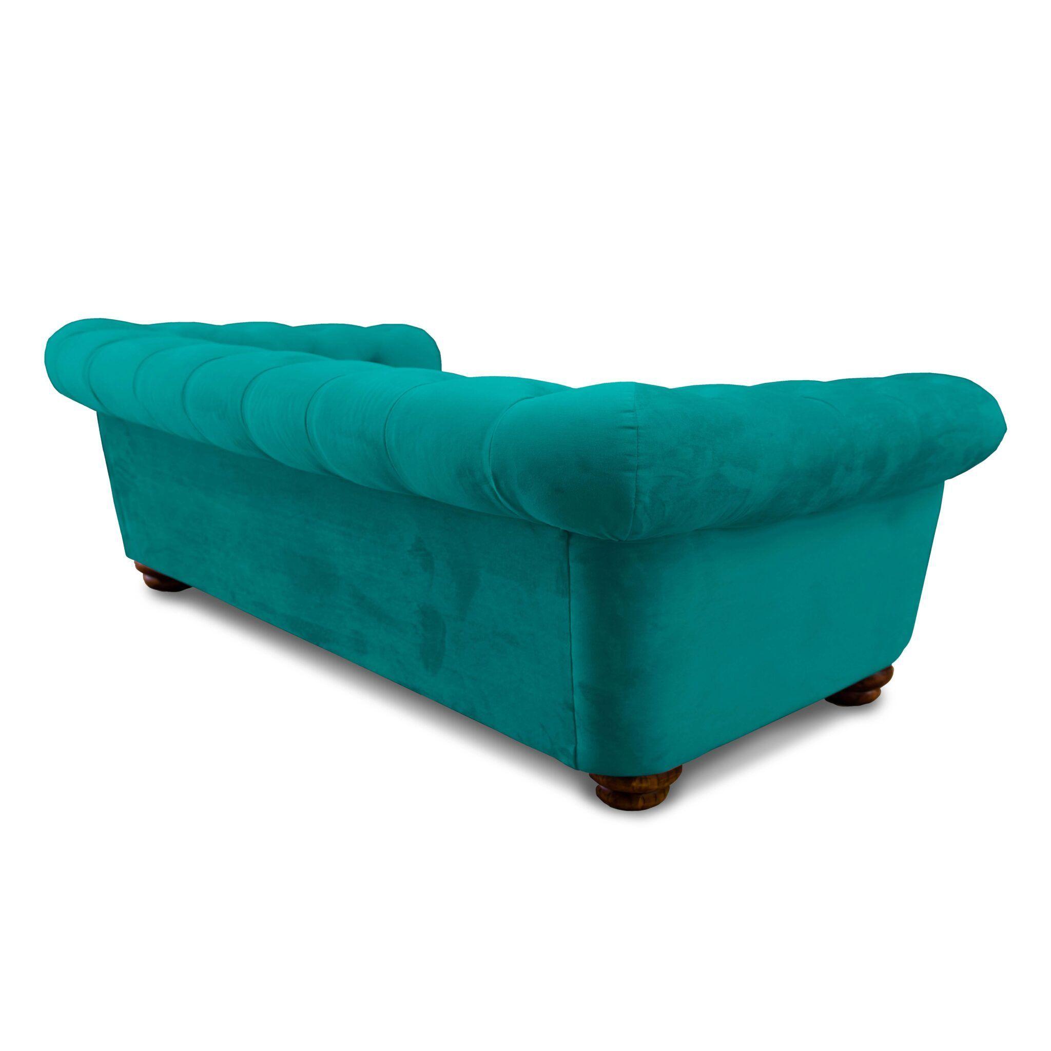 SOFA FLORENCIA 3C TELA VELVET TURQUESA-2