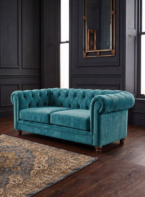 SOFA FLORENCIA 3C TELA VELVET TURQUESA-3
