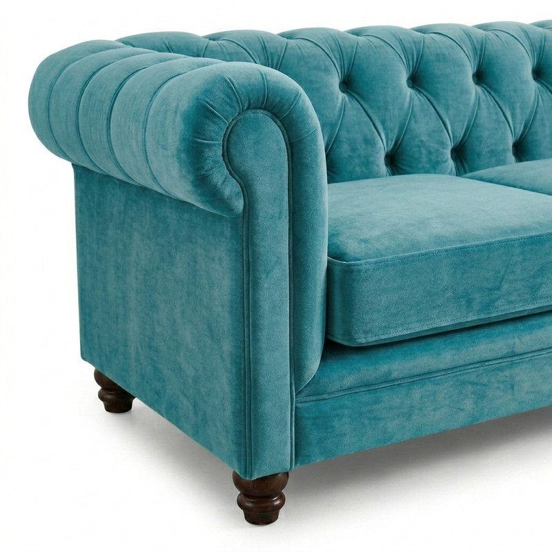 SOFA FLORENCIA 3C TELA VELVET TURQUESA-4