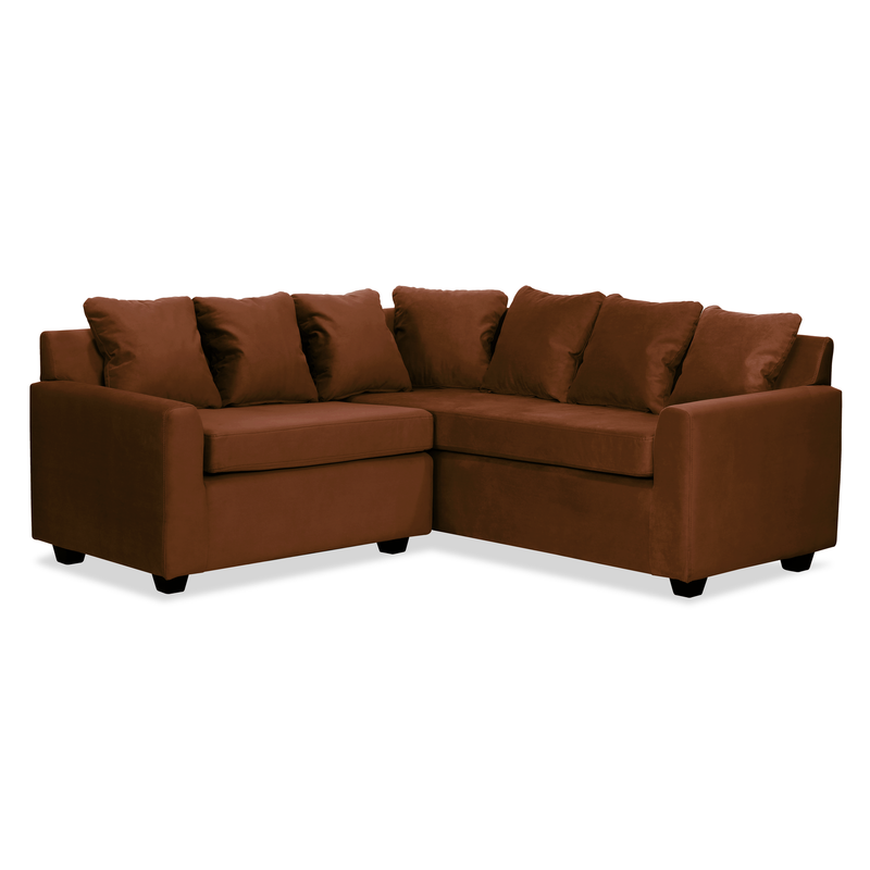Seccional Lucca 3 Cuerpos Tela Velvet Chocolate-2