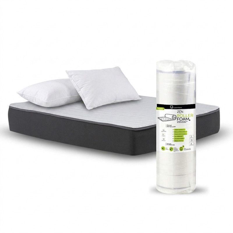 Cama Funcional Baul Full 1.35 Mt Colchon Comprimido New Top + 2 Almohadas Tela-5