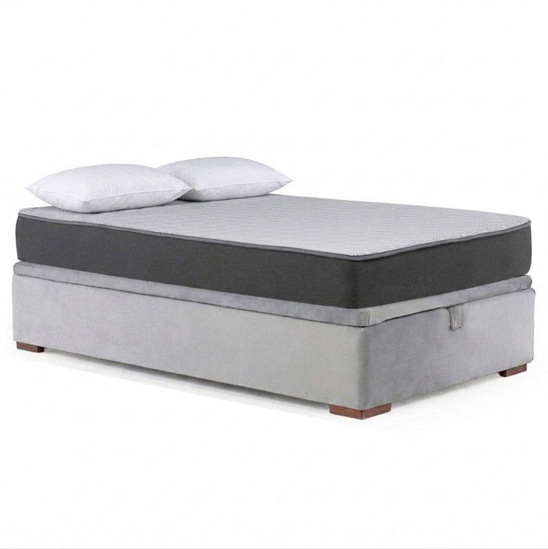 Cama Funcional Baul Full 1.35 Mt Colchon Comprimido New Top + 2 Almohadas Tela-7