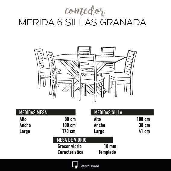 Juego De Comedor Merida 6 Sillas Granada  Tela Velvet Negro-4