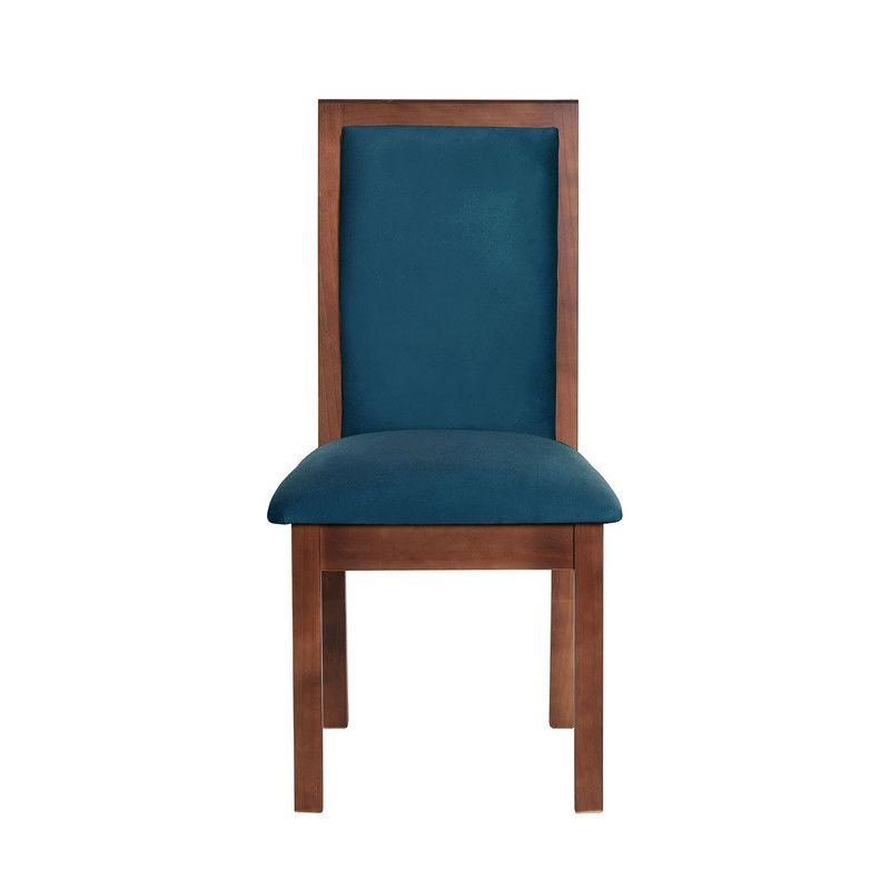 Juego De Comedor Merida 6 Sillas Girona Tela Velvet Azul Petroleo-3