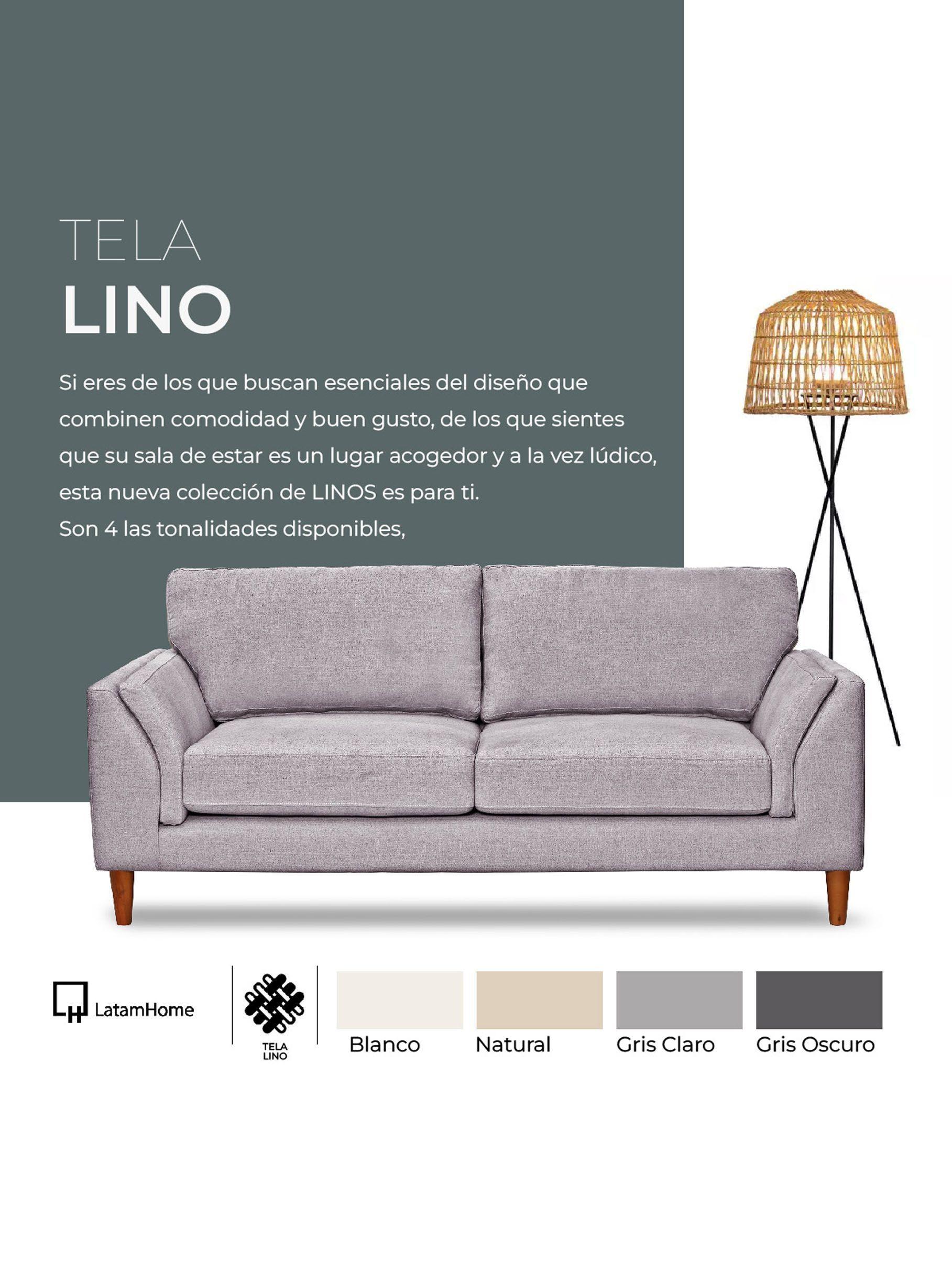 Sofá Milan 3C Lino Con Asiento de Resortes Pocket-6
