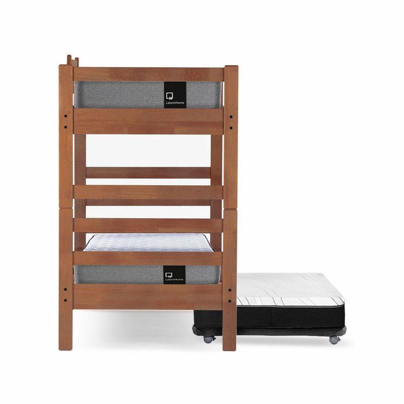 Camarote Triple Zen Negro + Colchones Best 1 Pza Desmontable Madera-2