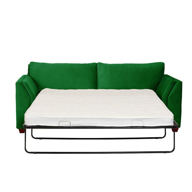 Sofa Cama Milan 2Pl Con Resortes Pocket Tela Velvet Verde-2
