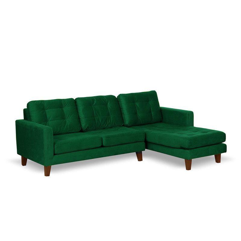 Sofa Chaiselong Der Napoles Tela Velvet  Verde-2