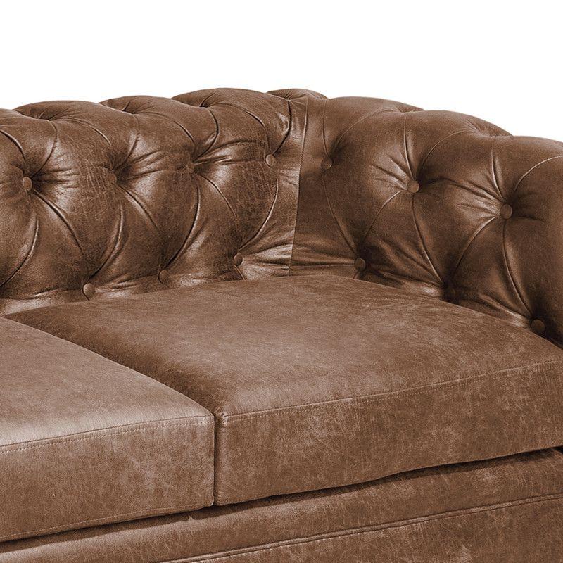 Sofa Florencia 2 Cuerpos Cuero Colorado Caramelo-4