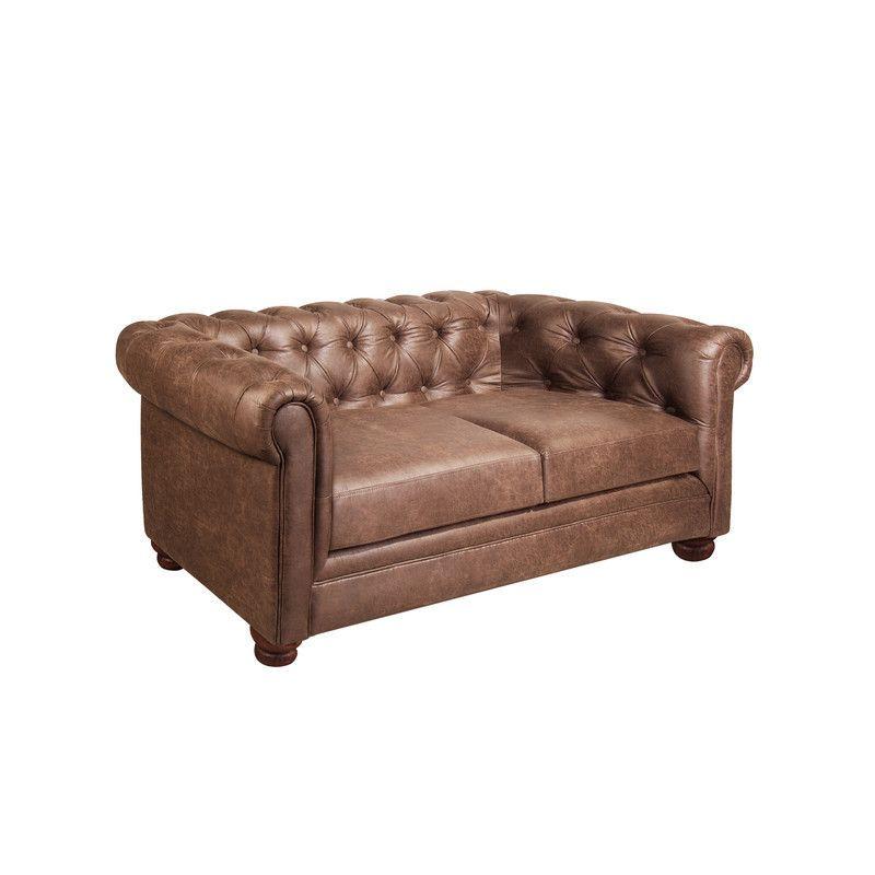 Sofa Florencia 2 Cuerpos Cuero Colorado Caramelo-2