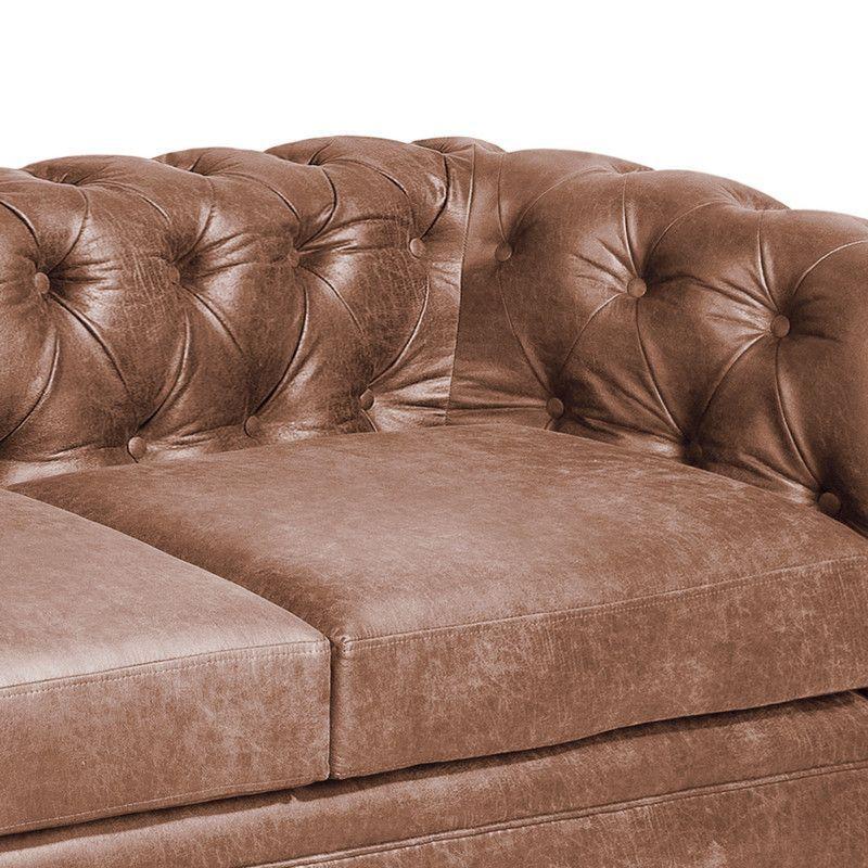 Sofá Florencia 3 Cuerpos Capitoné Cuero Colorado Caramelo-6