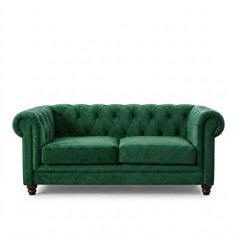 SOFA FLORENCIA 2C TELA VELVET VERDE-1
