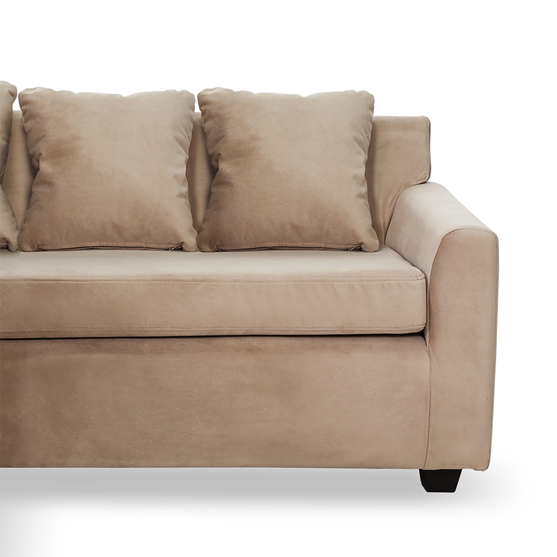 Seccional Lucca 3 Cuerpos Tela Velvet Beige-5
