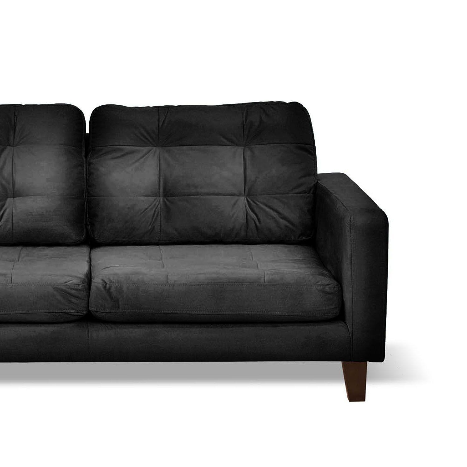 Sofa Seccional Izquierdo Napoles Tela Velvet Negro-5