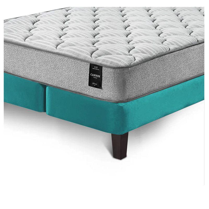 Combo Cama Cannon 2 Plazas Textil + Respaldo Tela Turquesa-7
