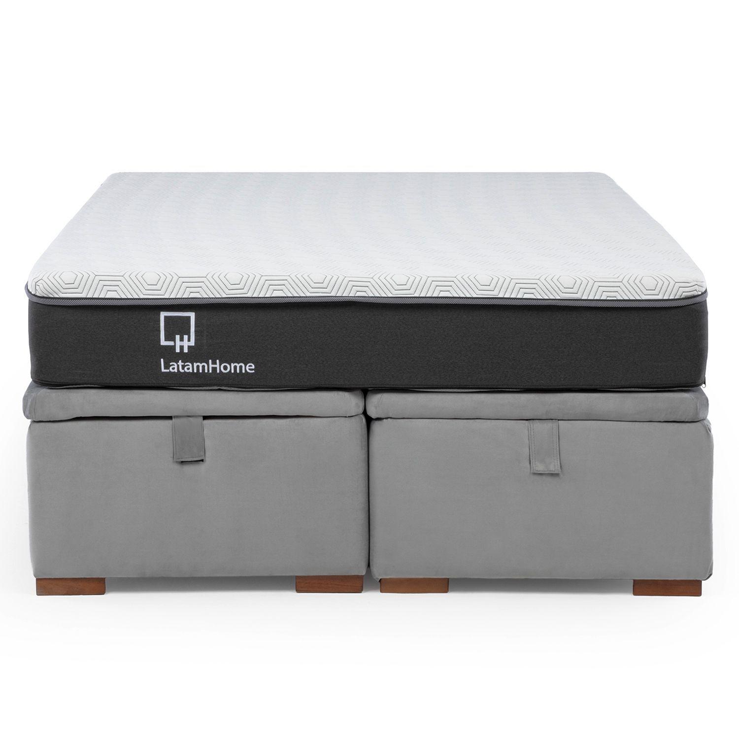 Cama Boxet 2 Plazas Base Dividida Colchon Resortes Zen Pro Con Funda Lavable-3