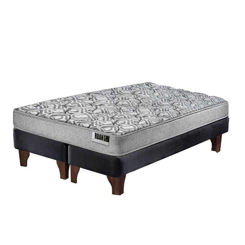 Cama Europea Cannon Zen Urban 2 Plazas Tela Negro-1