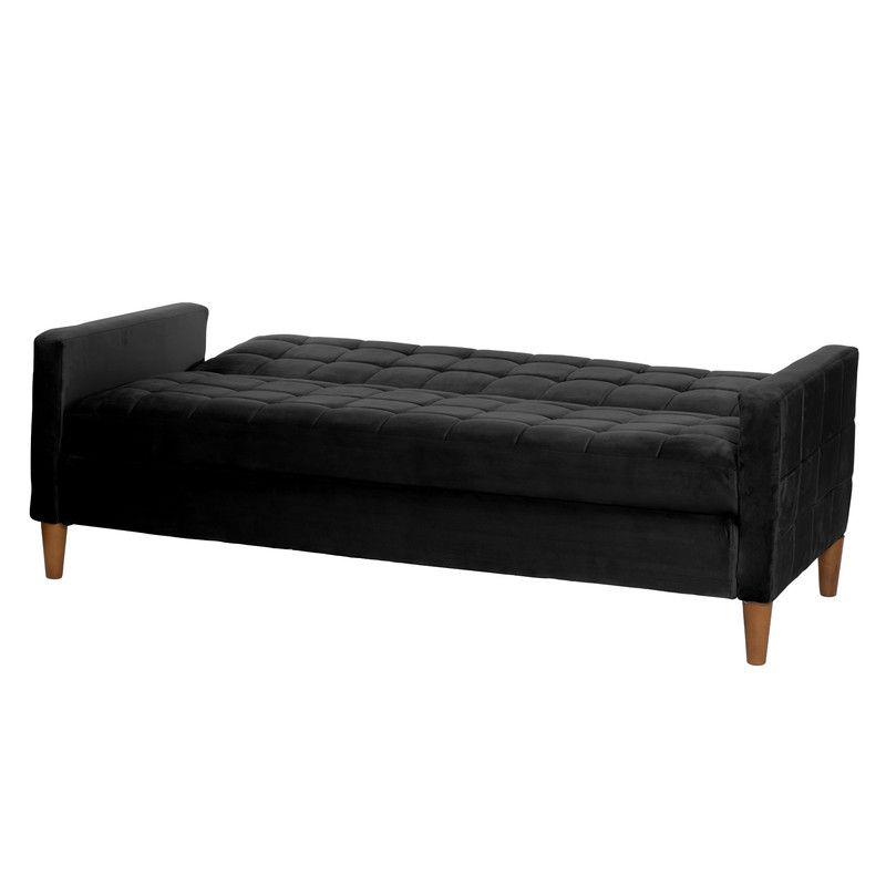 FUTON GENOVA  TELA VELVET NEGRO-3