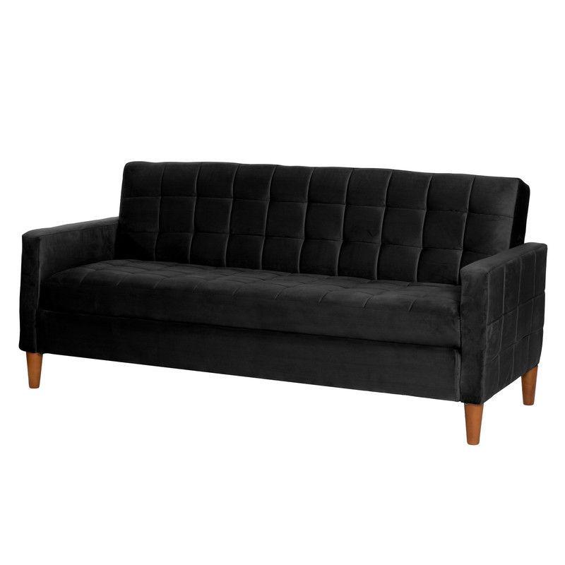 FUTON GENOVA  TELA VELVET NEGRO-3